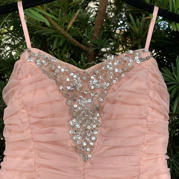 TRIXXI Loves the Spotlight Pink Sequin Lace-Up Mini Dress 🌸🤩 Size 1 - Picture 6 of 11